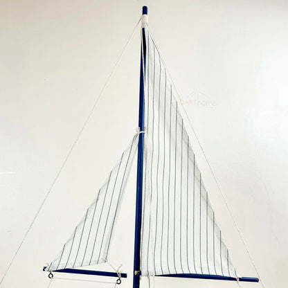 Weißes Segelyacht-Sammelmodell-Ornament, 66 cm