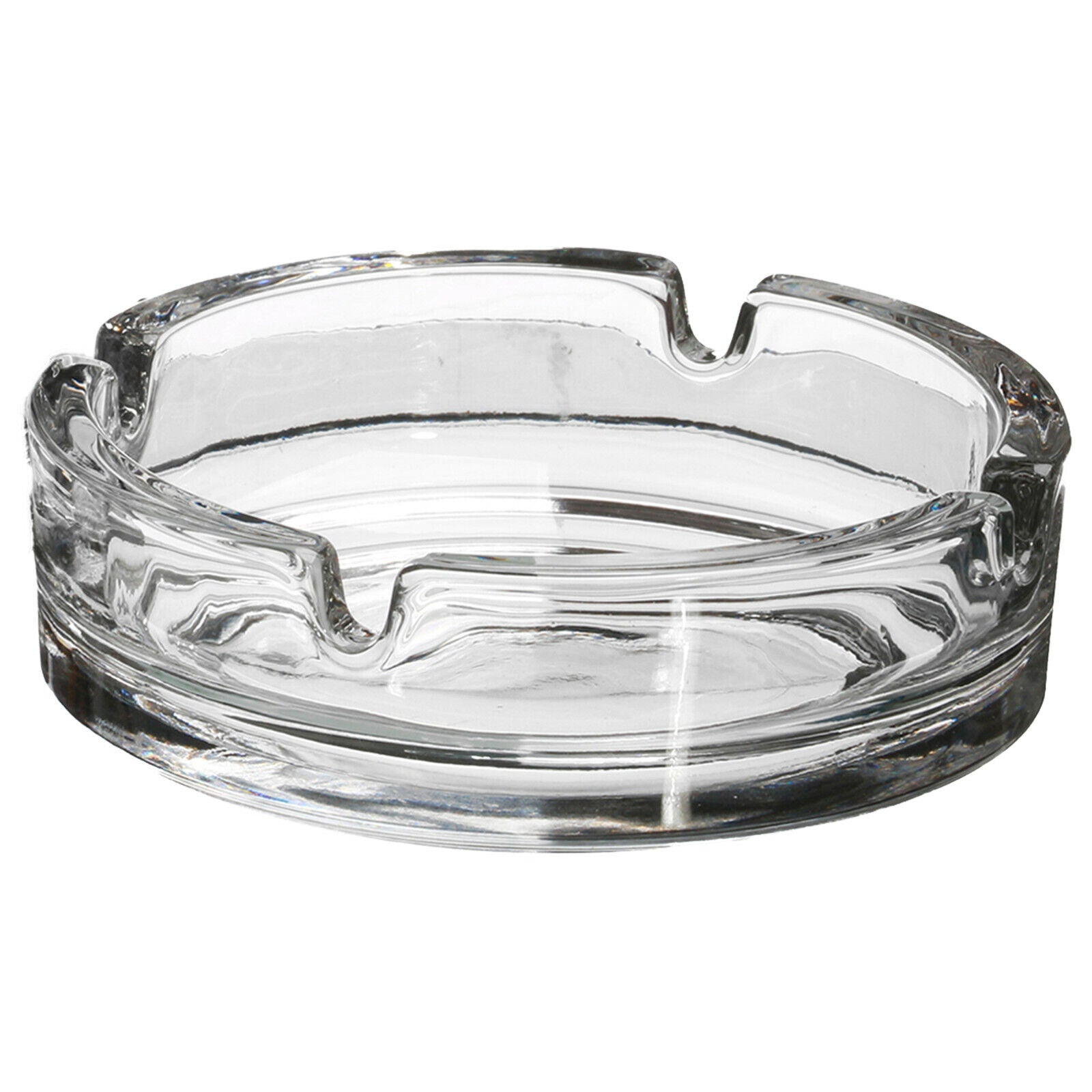 Clear Round Glass Ashtray Cigarette Smoking Ash Tray Stackable Home Pub  Garden
