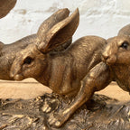 Bronze Three Jumping Hares Ornament