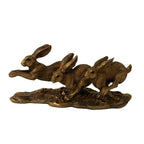 Bronze Three Jumping Hares Ornament