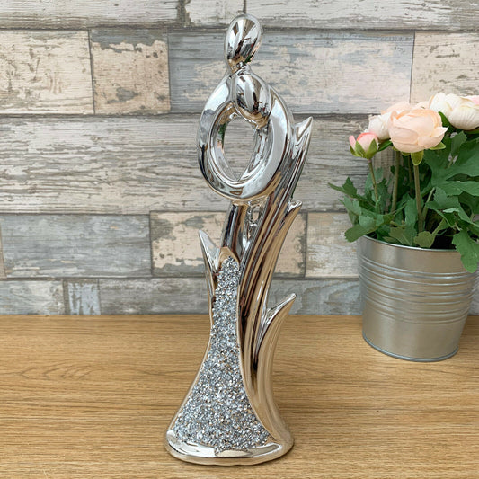 Ceramic Silver Sparkle Couple Figurine