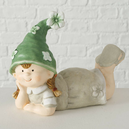 Laying Gnome Girl Ornament