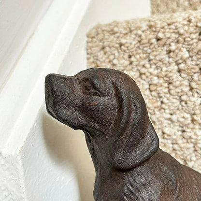 Türstopper aus Gusseisen mit sitzendem Hund, 15 cm