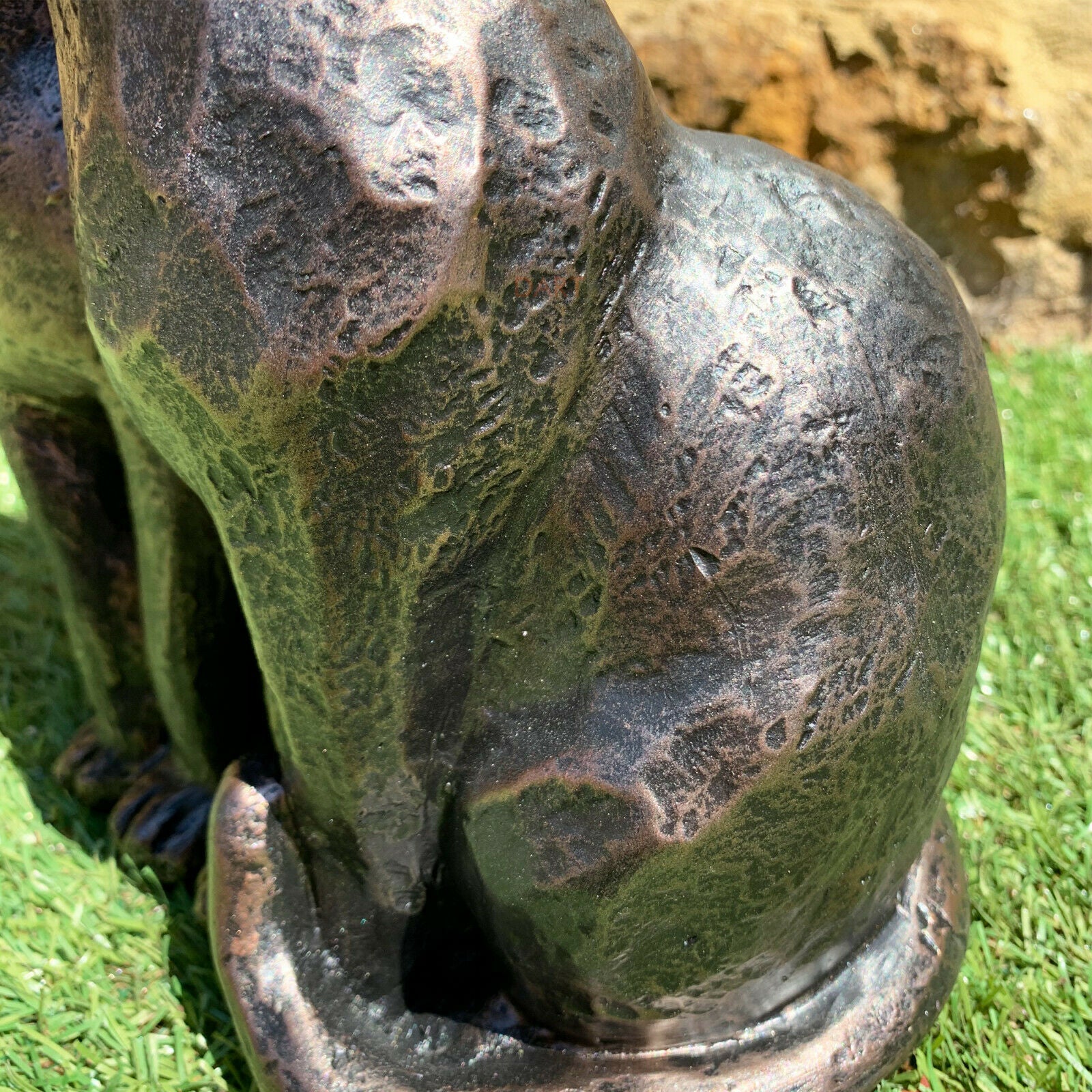 Black Preening Cats Garden Ornament