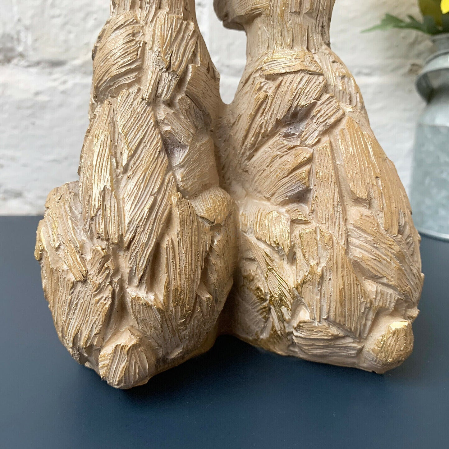 Treibholz-Hasenpaar-Ornament, 20 cm