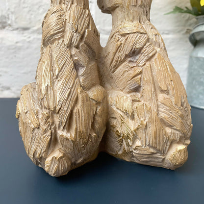 Driftwood Hare Pair Ornament 20cm