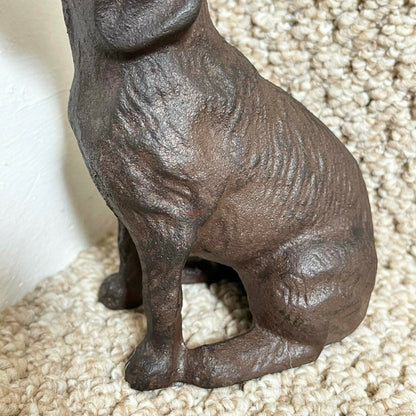 Türstopper aus Gusseisen mit sitzendem Hund, 15 cm