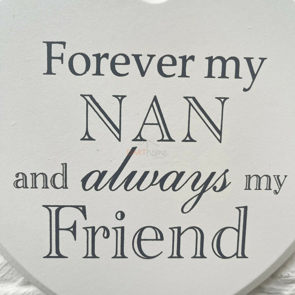 Hängende Plakette „Love Heart Nan &amp; Friend“.