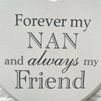 Hängende Plakette „Love Heart Nan &amp; Friend“.