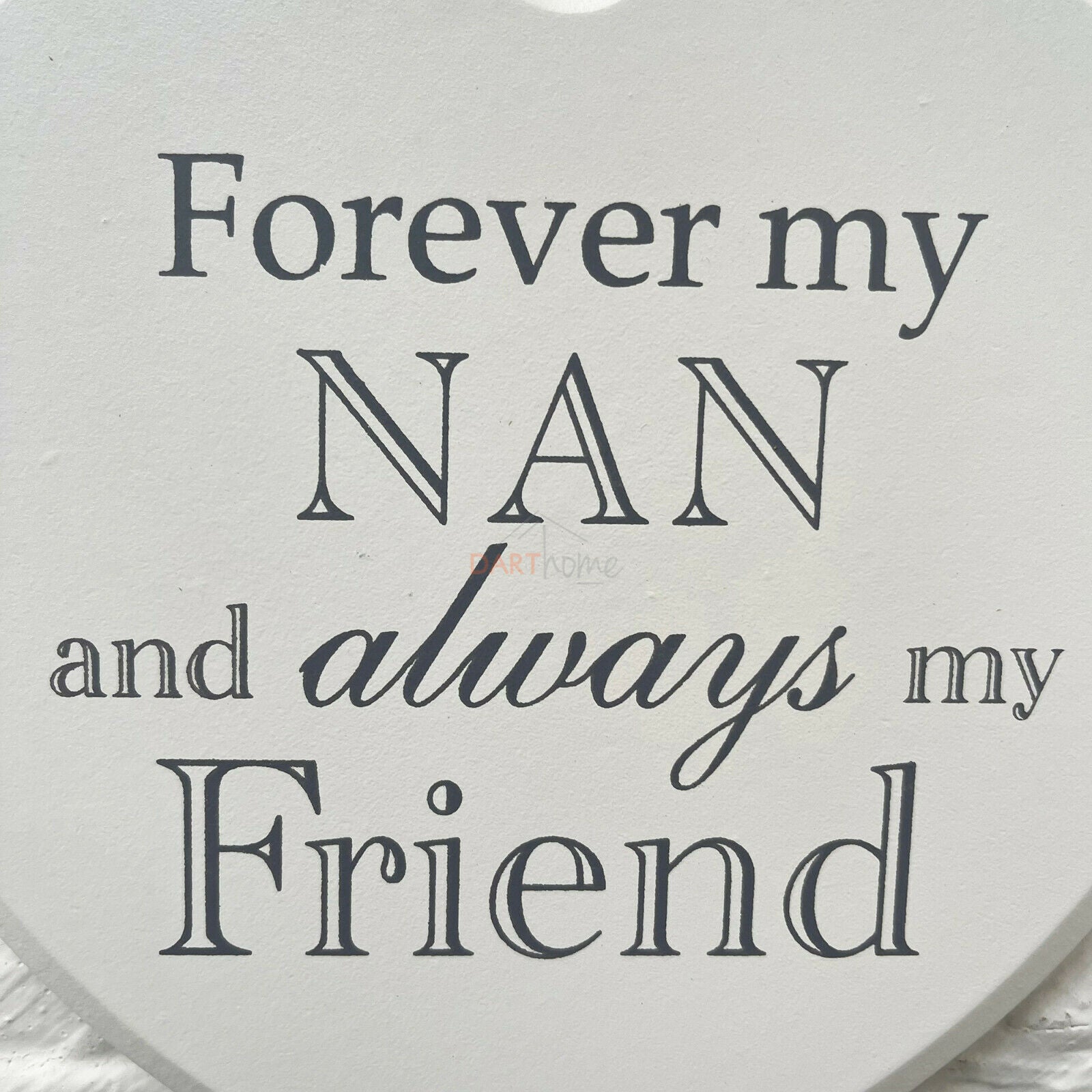Hängende Plakette „Love Heart Nan &amp; Friend“.