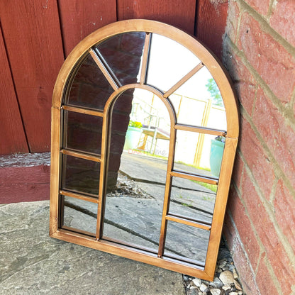 Copper Arched Garden Wall Mirror