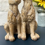 Treibholz-Hasenpaar-Ornament, 20 cm
