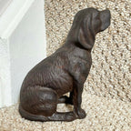 Cast Iron Sitting Dog Doorstop Ornament 15cm