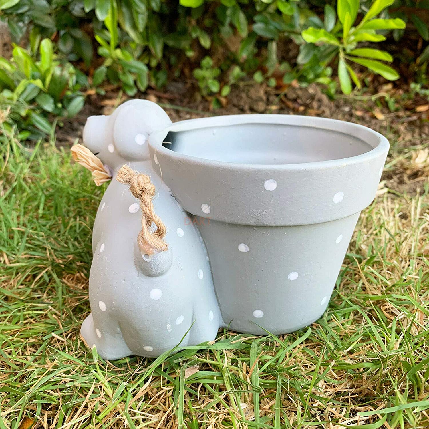 Polka Dot Sitting Dog Plant Pot