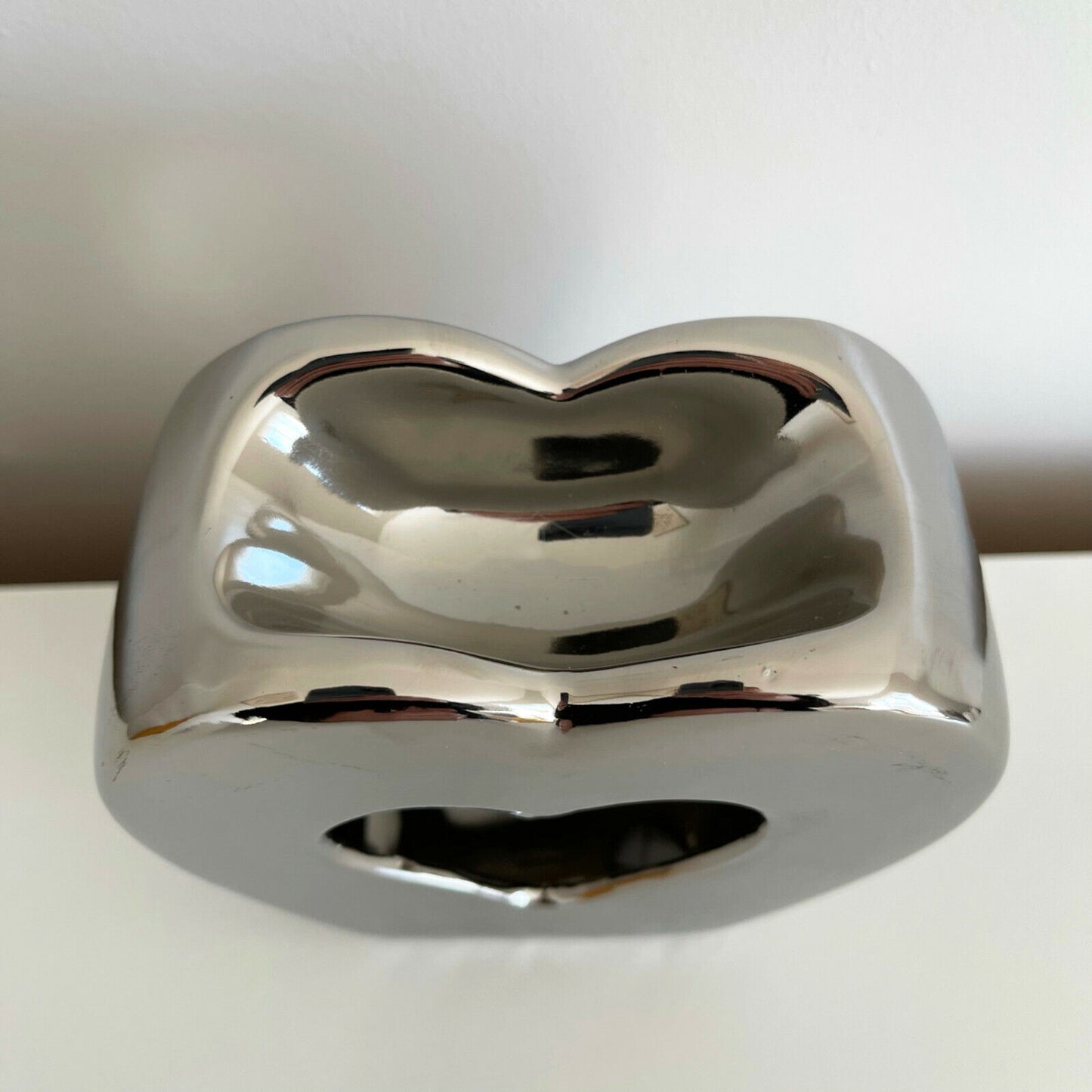 Chrome Silver Love Heart Oil Warmer