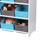 Childrens Blue 9 Open Drawer Storage Unit