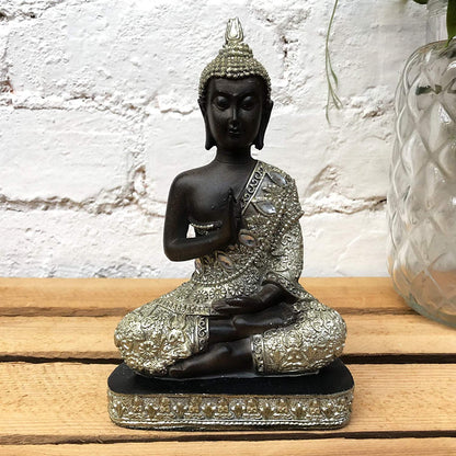 Silver Meditating Buddha Ornament