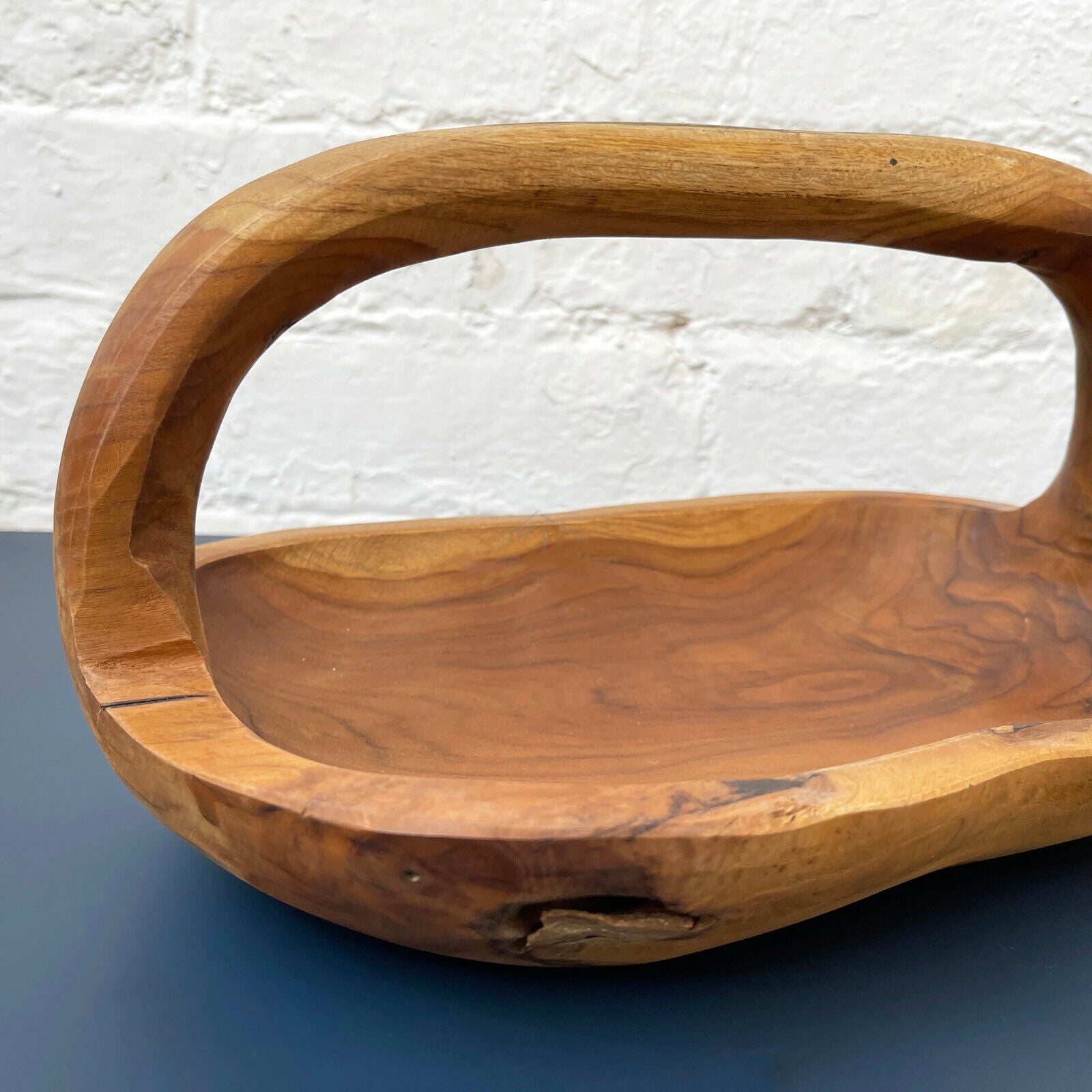 Teak Root Wood Long Trug Bowl 32cm