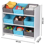 Childrens Blue 9 Open Drawer Storage Unit