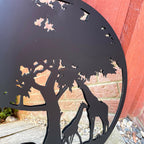 Black Silhouette African Wildlife Garden Mirror
