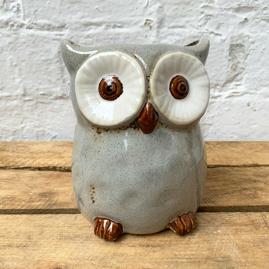 Speckled Ceramic Owl Planter