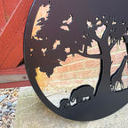 Black Silhouette African Wildlife Garden Mirror