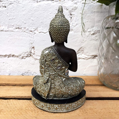 Silver Meditating Buddha Ornament