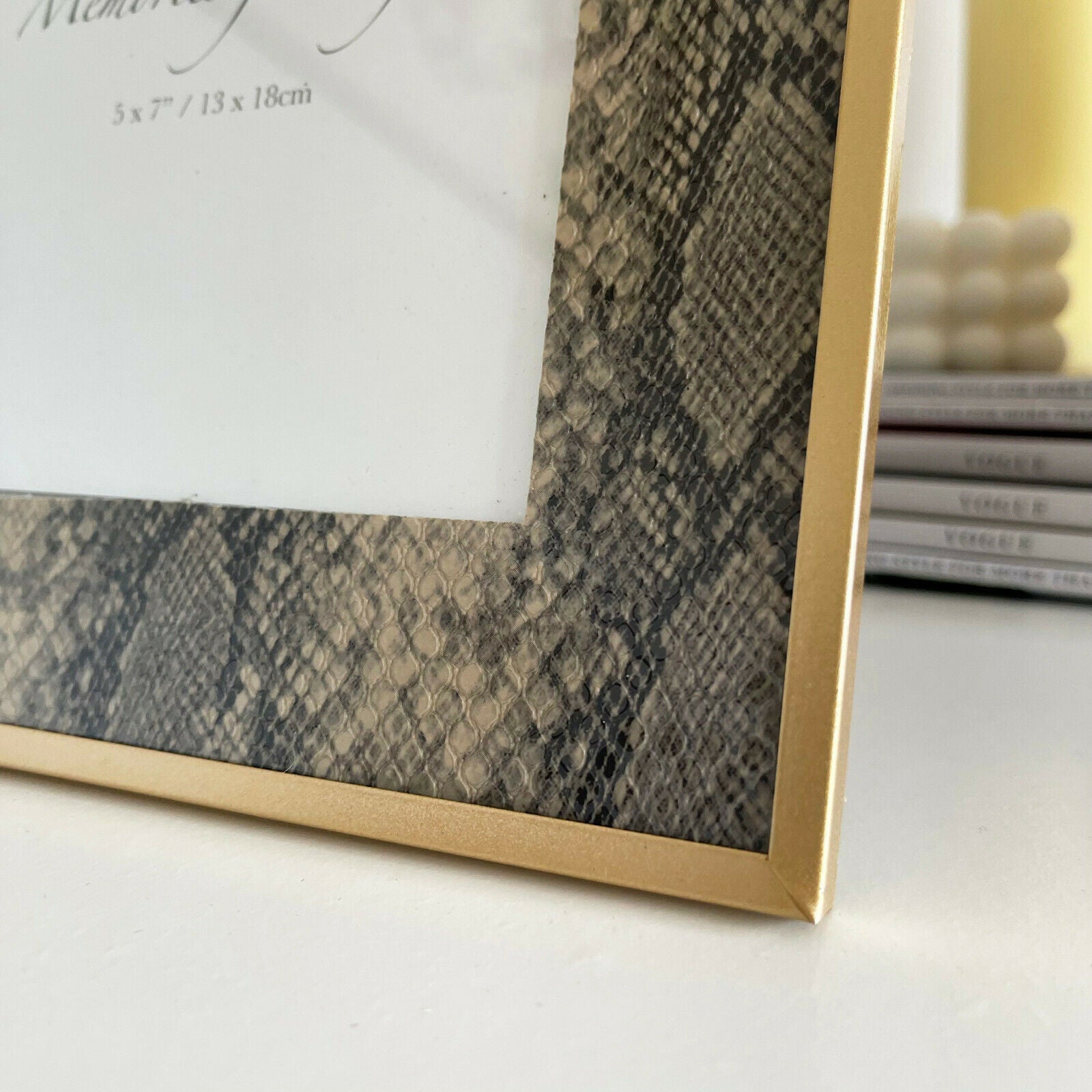 5x7" Faux Gold Snakeskin Photo Frame