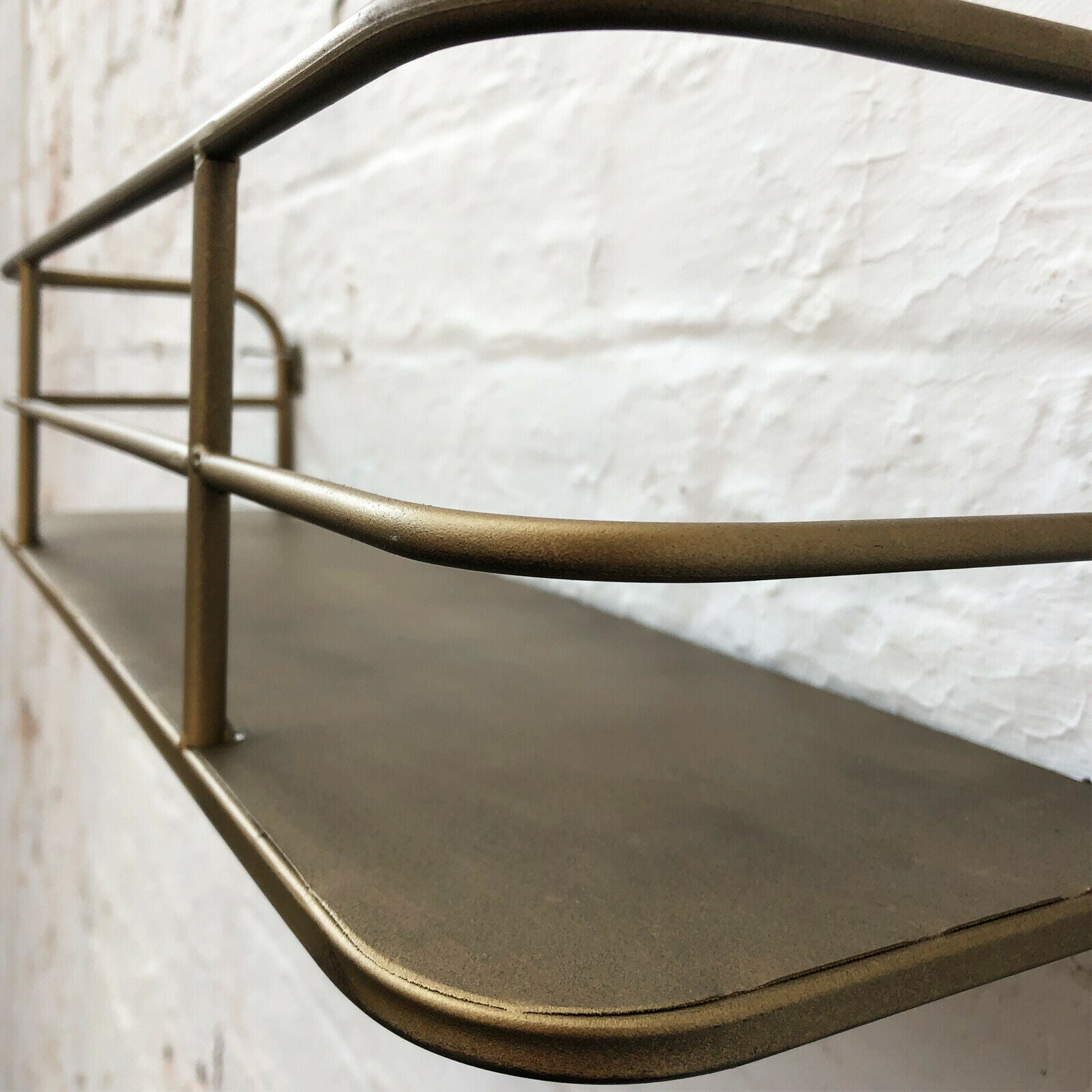 Industrial Gold Metal Wall Shelf Unit 55cm Darthome Limited
