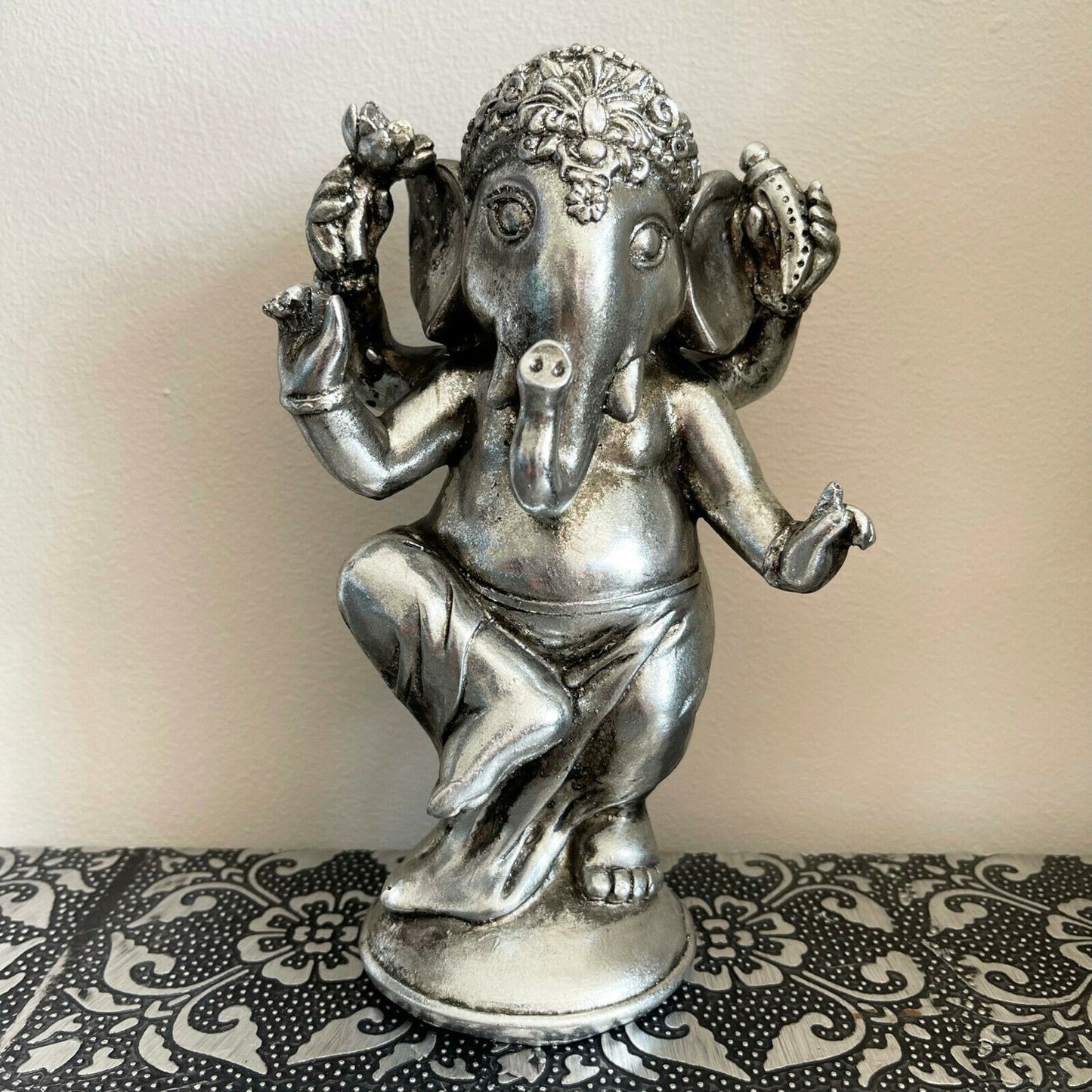 Silver Dancing Ganesh Elephant