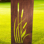 Ready To Rust Bulrush Plant Garden Screen