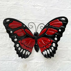 3D Red Metal Butterfly Wall Art