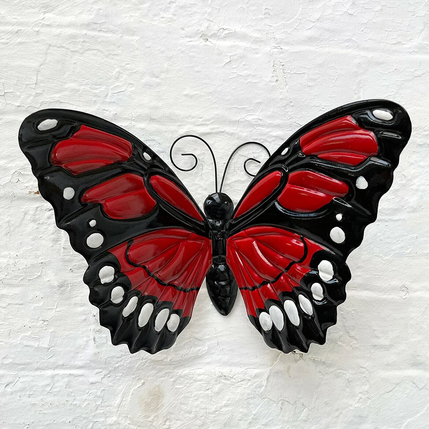 3D Red Metal Butterfly Wall Art