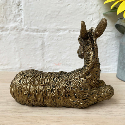 Bronze Lying Donkey Figurine