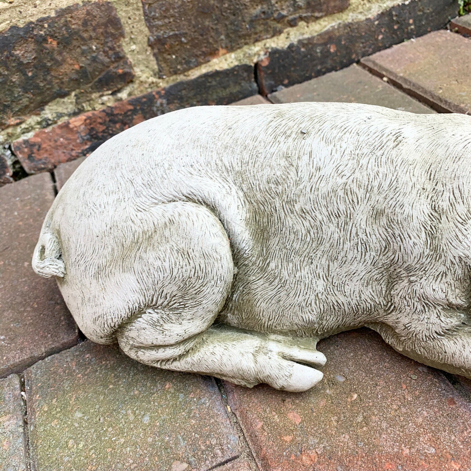 Stone Sleeping Pig Garden Sculpture