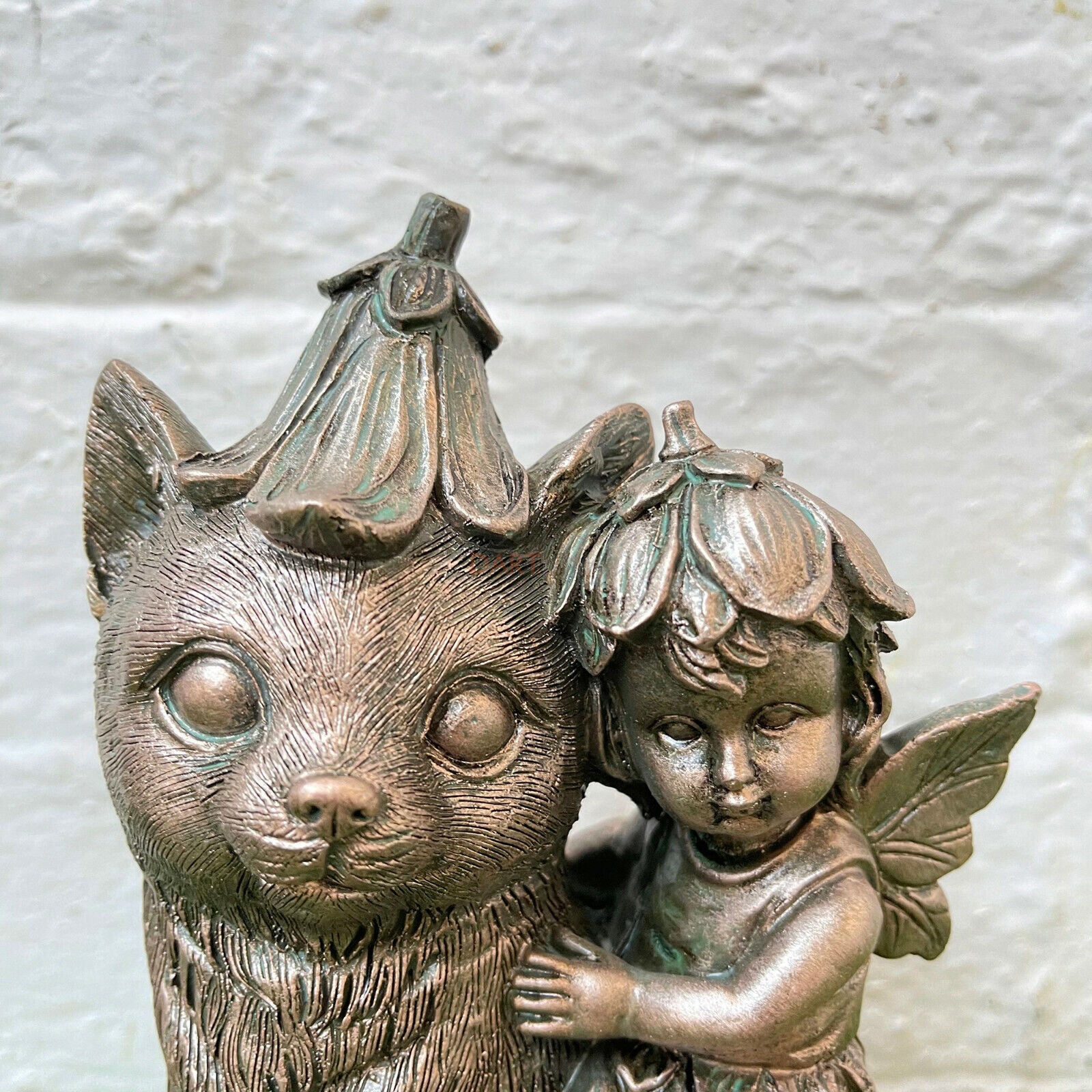 Resin Fairy On Cat Garden Ornament