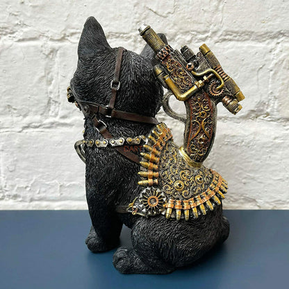 Black Steampunk Sitting Cat Ornament