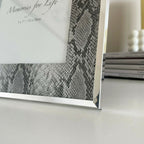5x7" Faux Silver Snakeskin Photo Frame