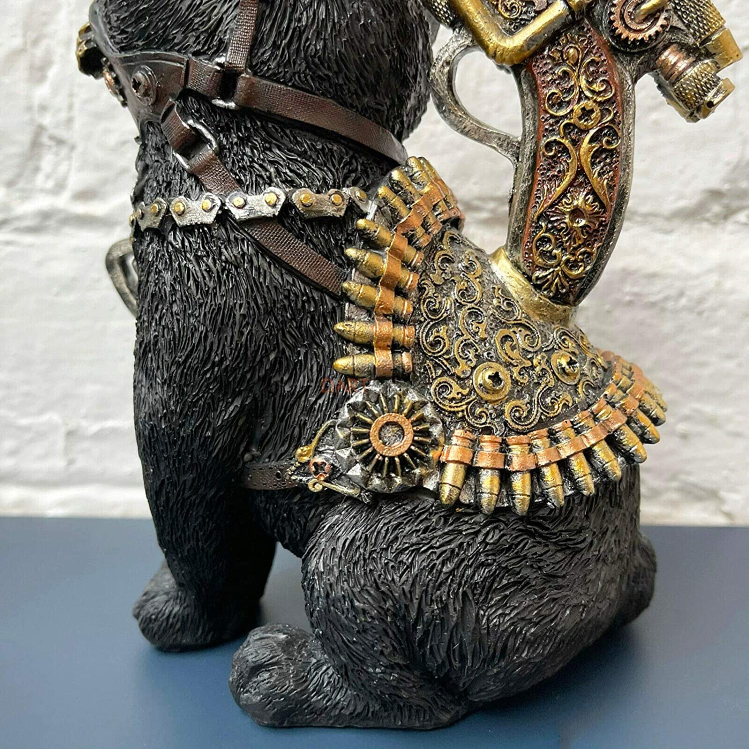 Black Steampunk Sitting Cat Ornament