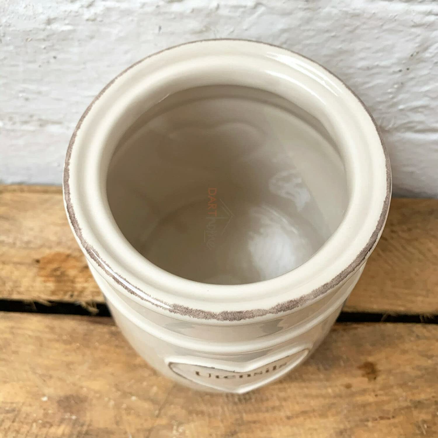 Ceramic Love Heart Utensil Pot 13x12cm