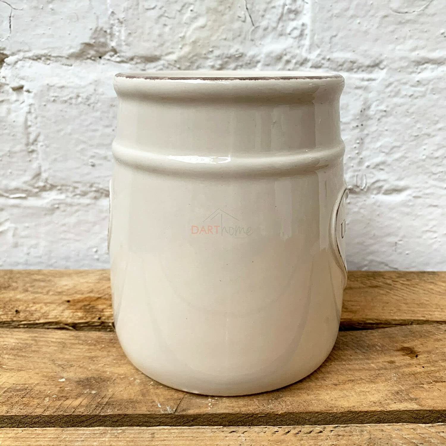 Ceramic Love Heart Utensil Pot 13x12cm