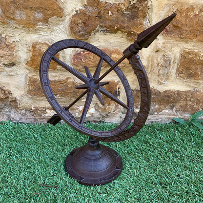 Cast Iron Garden Armillary Sundial 37cm