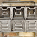 Indsutrial Silver 6 Drawer Wall Unit