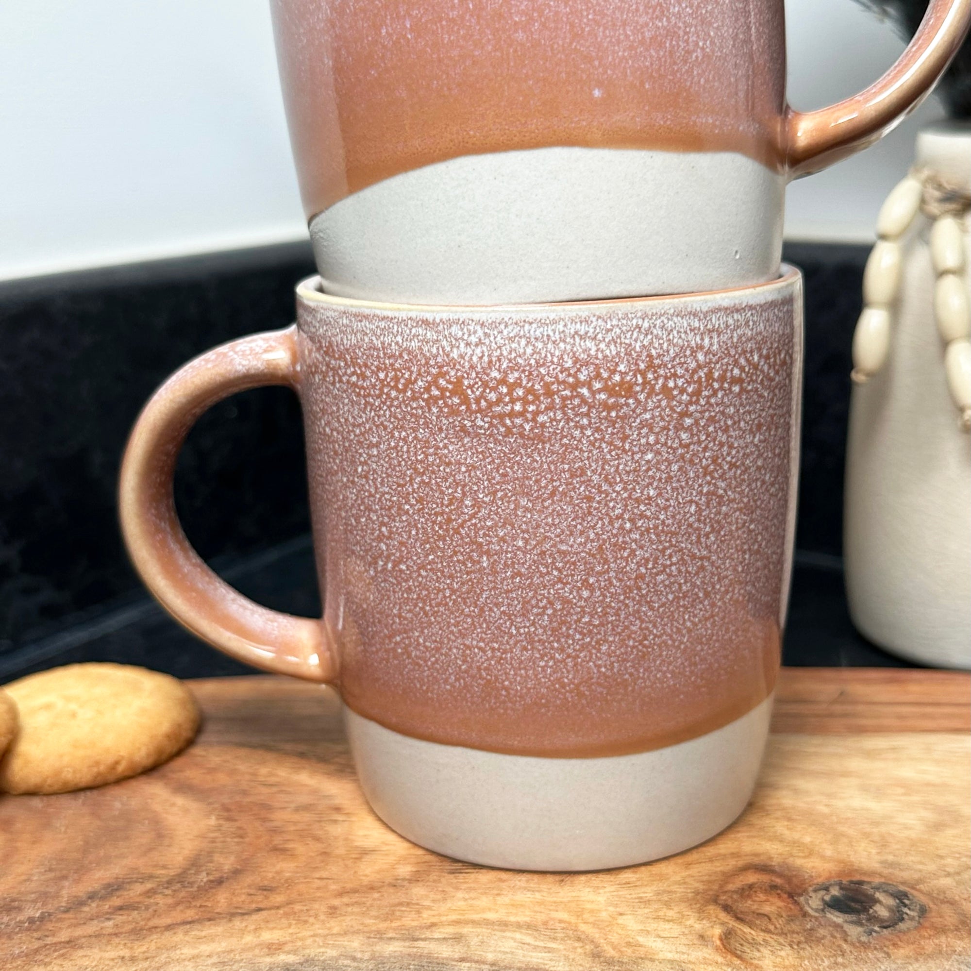 320ml Pink Reactive Glaze Mugs Set Of 2
