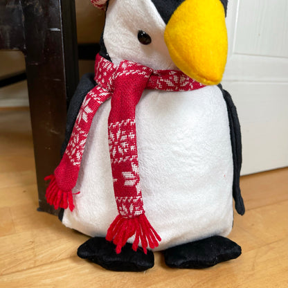 Winter Penguin Christmas Doorstop