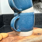 320-ml-Becher mit blauer Reaktivglasur, 2er-Set
