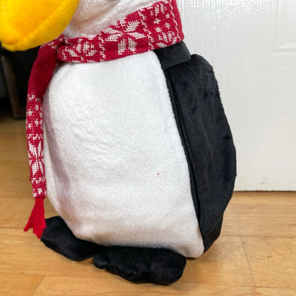 Winter Penguin Christmas Doorstop