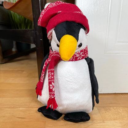 Winter Penguin Christmas Doorstop