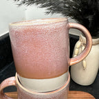 320ml Pink Reactive Glaze Mugs Set Of 2