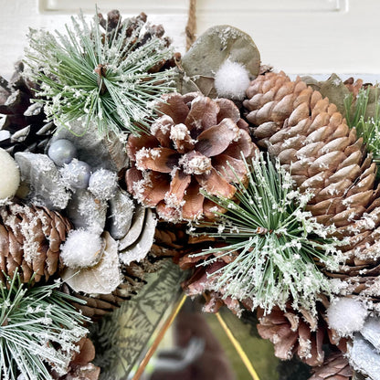 Frosted Pinecone Christmas Wreath 35cm
